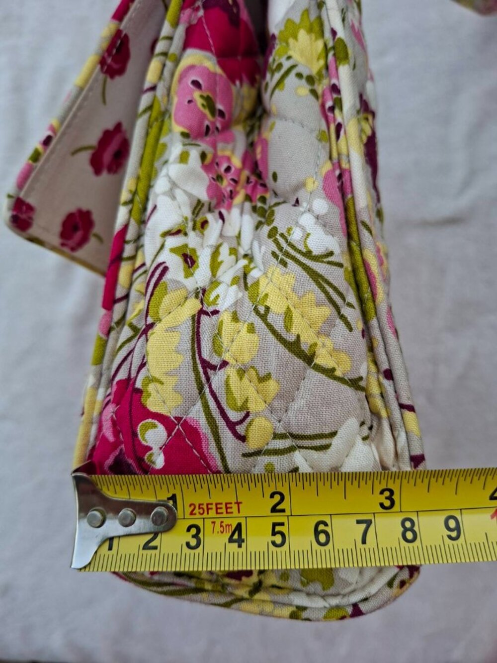 Vera Bradley Quilted Cotton Make Me Blush Floral Shoulder Bag - Picture 9 of 14